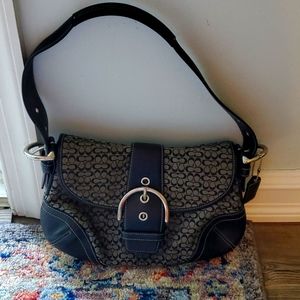 Coach purse in black and silver hardware